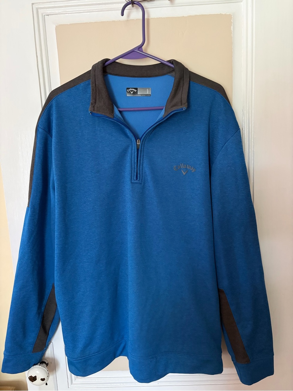 Callaway Royal Blue and Dark Gray Quarter-Zip Pullover